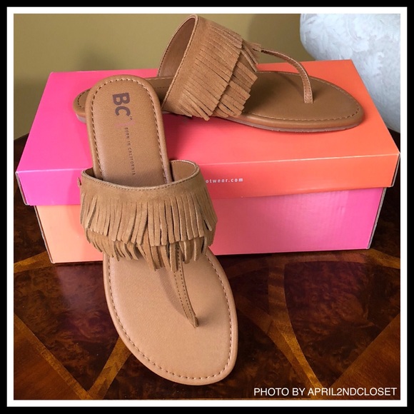 SUEDE & LEATHER FRINGE FLAT SANDALS - Picture 2 of 8
